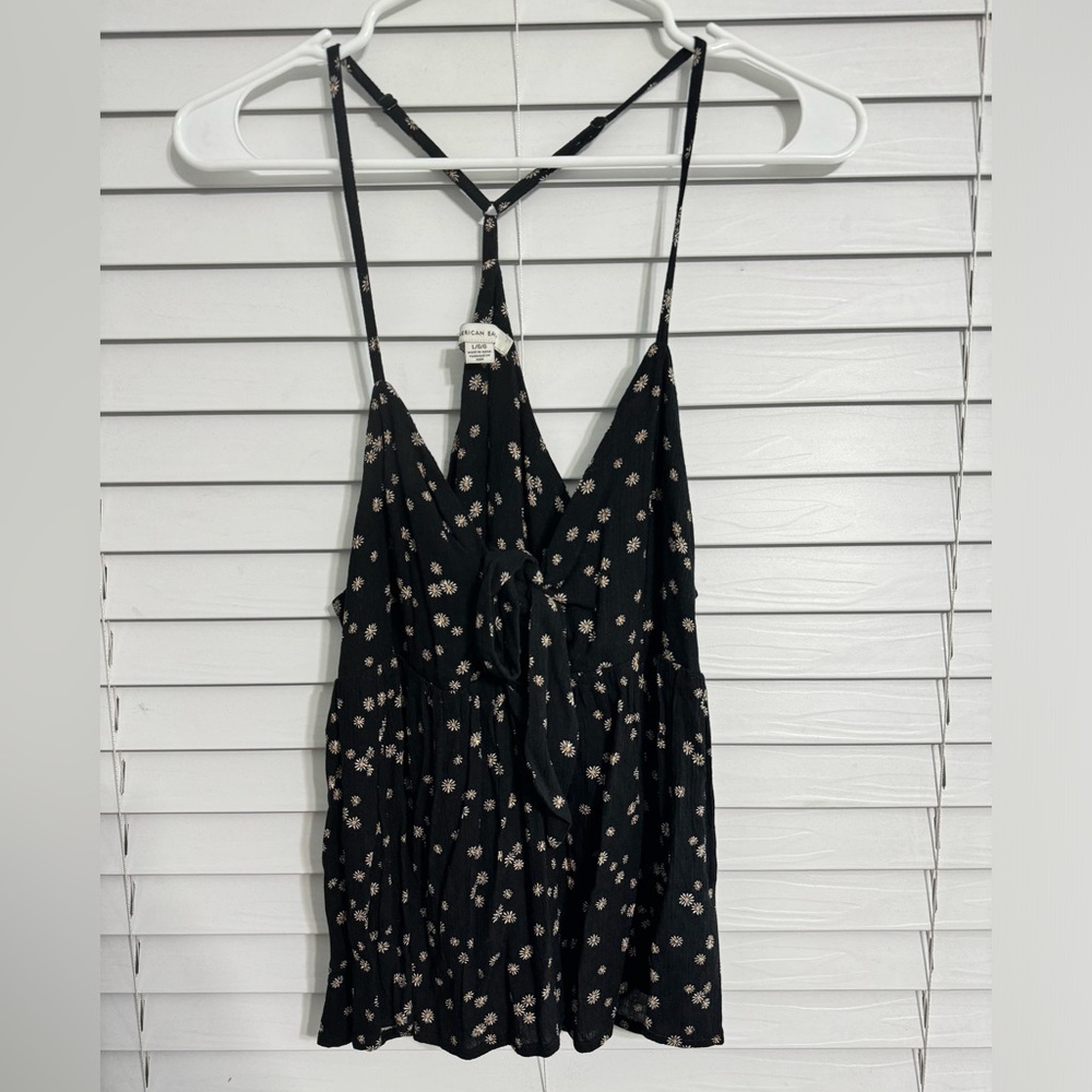 Black Floral Blouse American Eagle